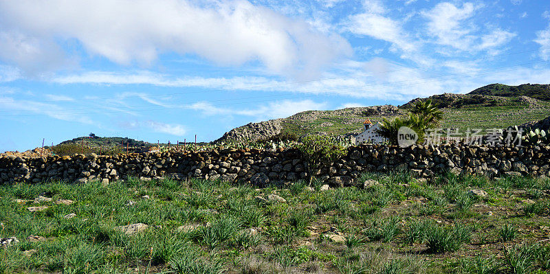 西班牙加那利群岛特内里费岛的Teno Alto火山景观。